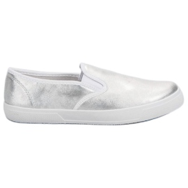 Silberne Slipons grau