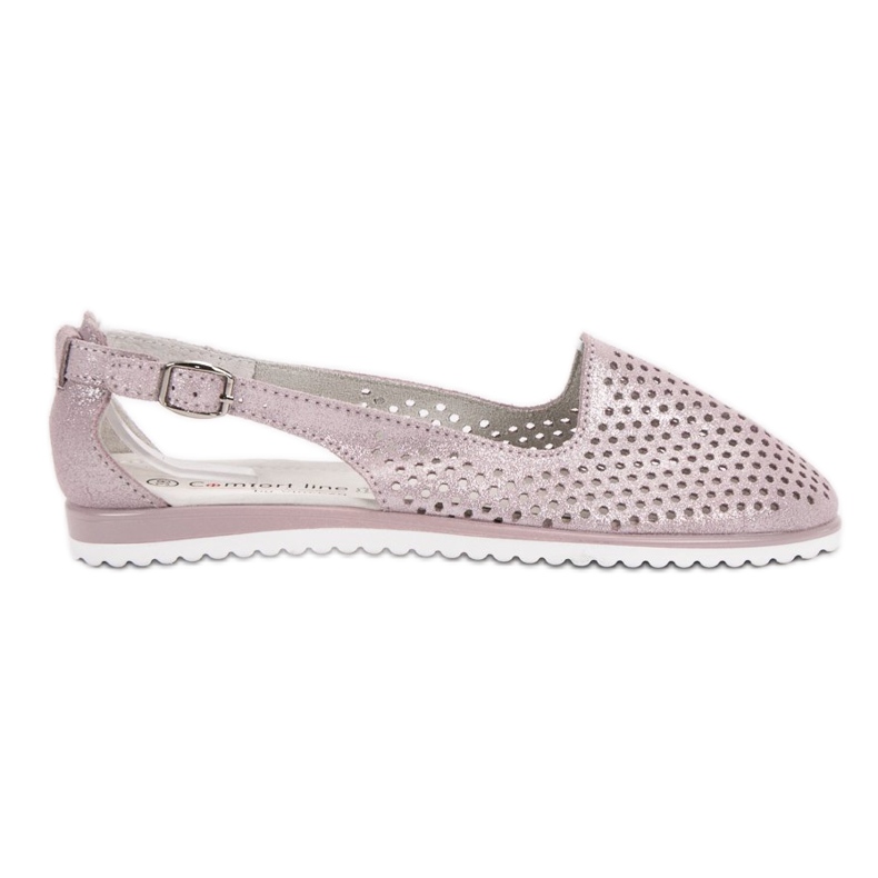 VINCEZA Ballerinas aus Leder rosa