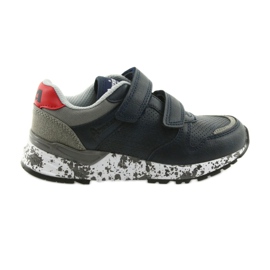 American Club Sportschuhe, Ledereinsatz BS11 05 grau rot marineblau