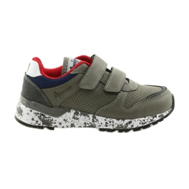 American Club Sportschuhe Lederinnensohle grau rot marineblau