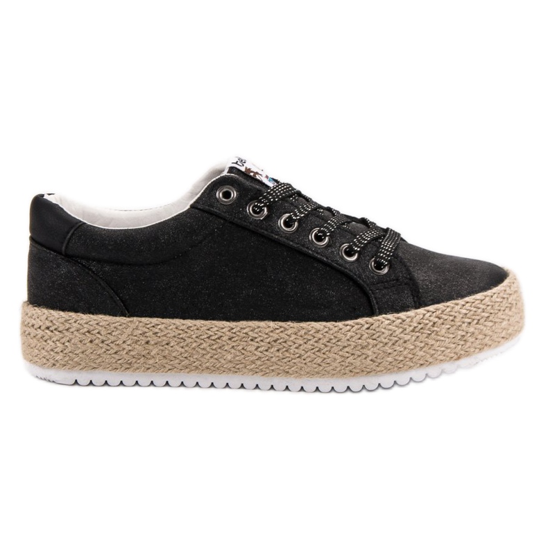 Betler Modische Espadrilles-Sneaker schwarz