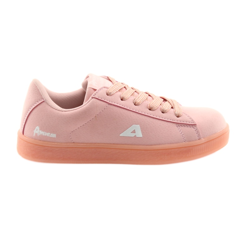 American Club BS07 Sportschuhe, Ledereinsatz rosa