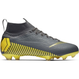 Nike Mercurial Superfly 6 Elite Fg Jr AH7340-070 Fußballschuhe schwarz grau