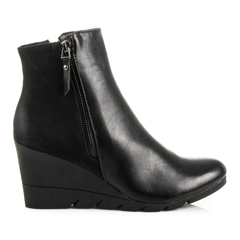 J. Star Stylische Keilstiefel schwarz