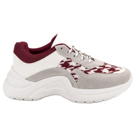 Kylie Sportschuhe mit Muster grau rot