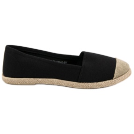 Modische schwarze Espadrilles