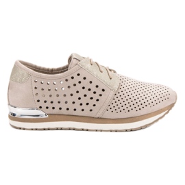 Aclys Durchbrochene beige Brogues braun gelb