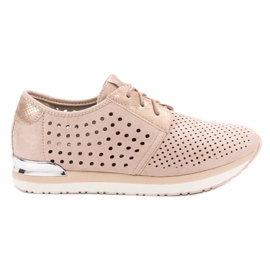 Aclys Durchbrochene rosa Brogues braun
