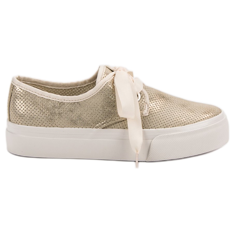 Kylie Turnschuhe mit einem Band gebunden gelb