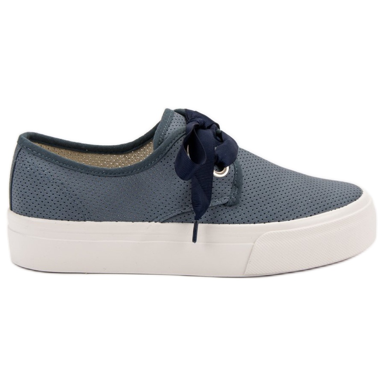 Kylie Turnschuhe mit einem Band gebunden blau