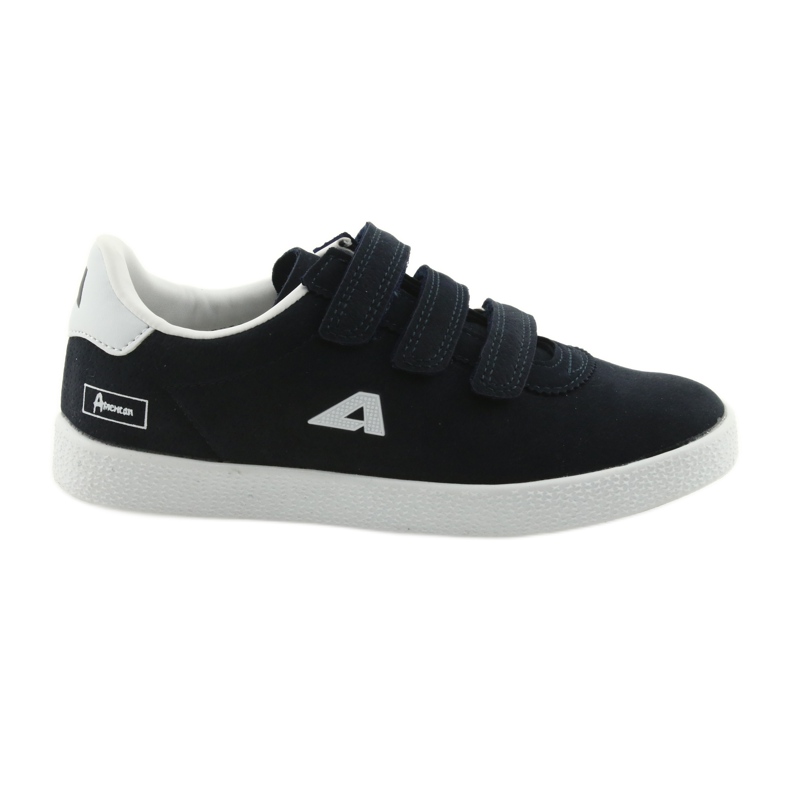 Sportschuhe Ledereinsatz American Club BS06 weiß navy blau
