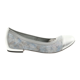 Damen Ballerinas elastisch Gamis 1402 silber blau