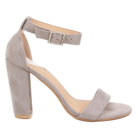 Graue Sandalen am Pfosten 369-18 Grau