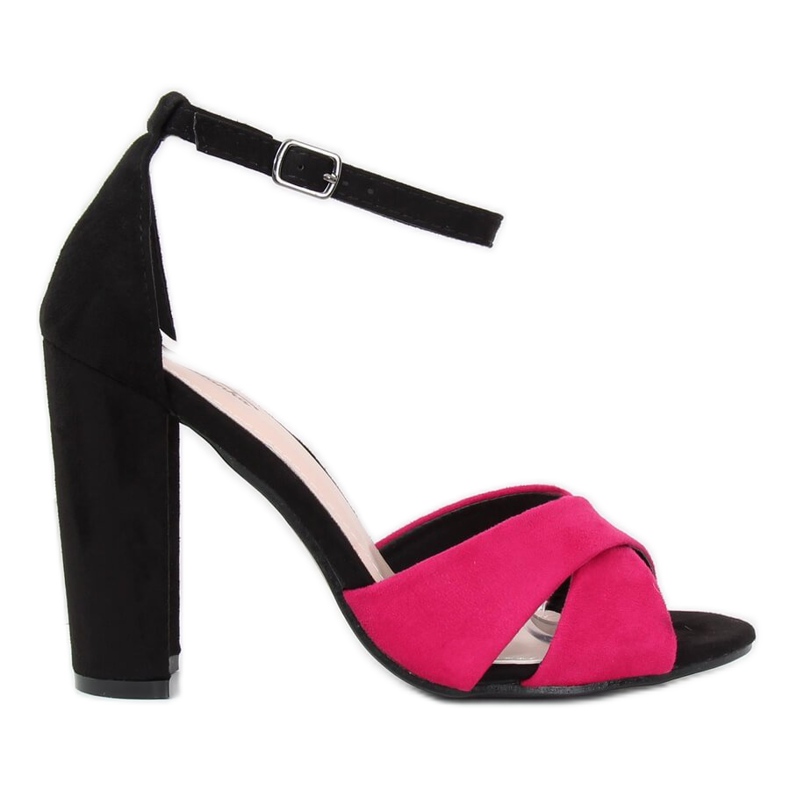 Schwarze Sandalen am Pfosten 369-34 Fuchsia rosa