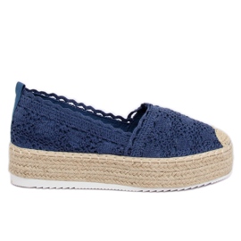 Spitze Espadrilles marineblau A8692 DK.BLUE