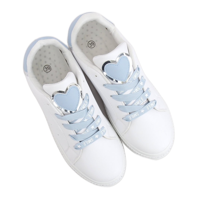 Weiße und blaue Sneakers für Damen H99-36 Blau