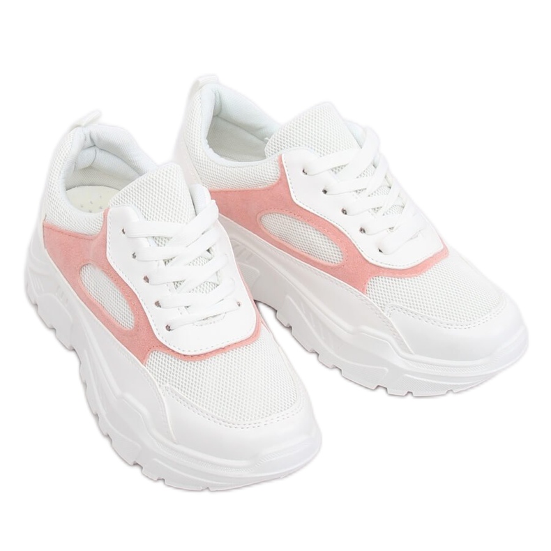 Weiße und rosa Sportschuhe PP-37 WEISS / PINK