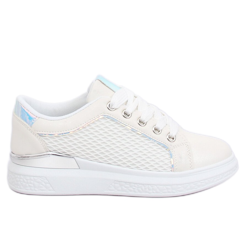 Weiße holografische Sneaker ZF-40 Weiß