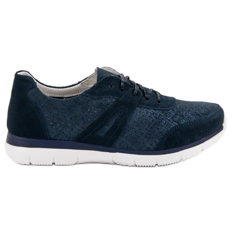 Filippo Marineblaue Sportschuhe aus Leder