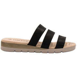 Schwarze VINCEZA Hausschuhe