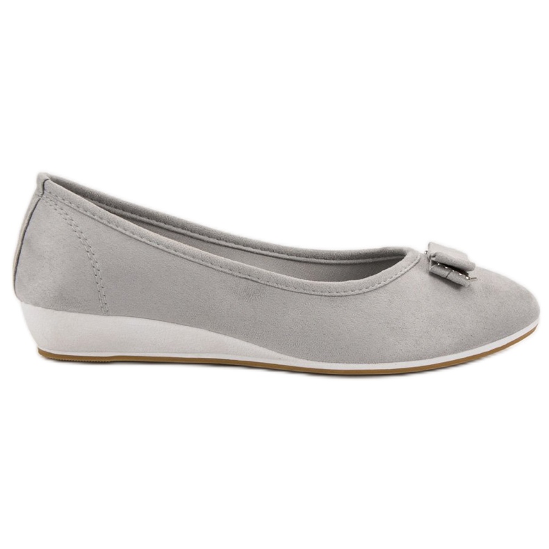 Vinceza Ballerina mit Schleife grau