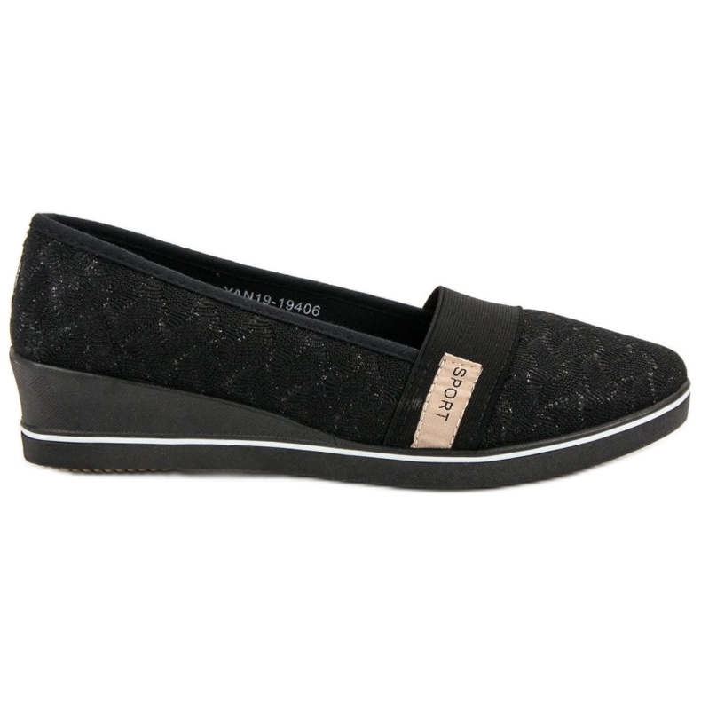 VINCEZA Textilballerinas schwarz