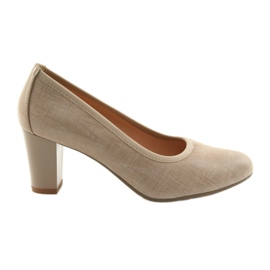 Damen-Pumps aus Leder mit flexibler Sohle Arka 5137 beige