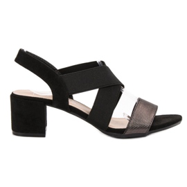 Filippo Sandalen mit Vinceza Glitzer schwarz