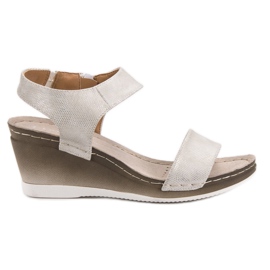 VINCEZA Keilsandalen grau