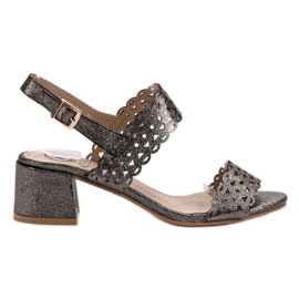 Kylie Graue Sandalen mit hohen Absätzen