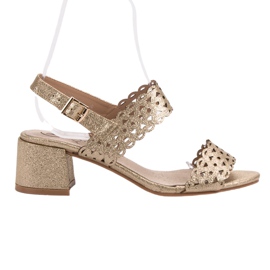 Kylie Goldene Sandalen mit hohem Absatz