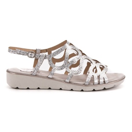 Kylie Modische silberne Sandalen grau