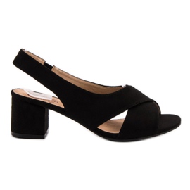 Kylie Schwarze Sandalen aus Wildleder