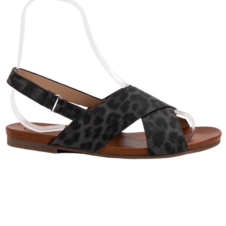 Kylie Gepunktete Sandalen schwarz