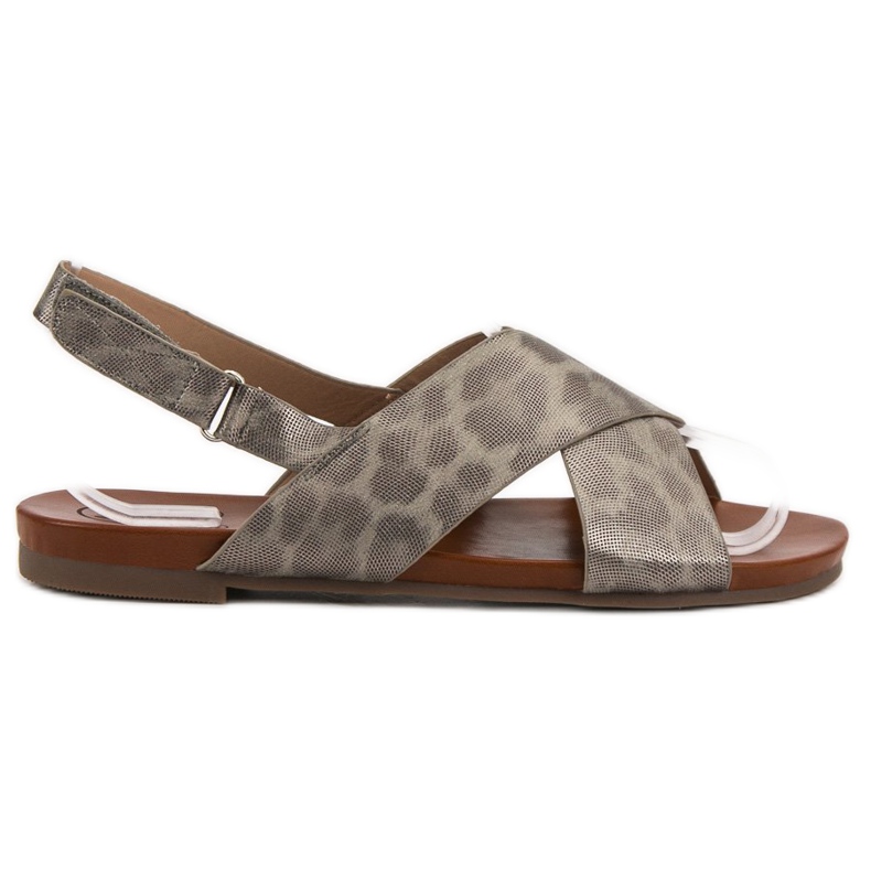 Kylie Gepunktete Sandalen grau