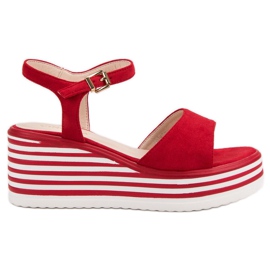 Vinceza Bequeme Keilsandalen rot