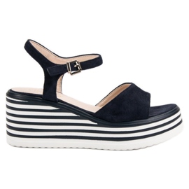 Vinceza Bequeme Keilsandalen blau marineblau