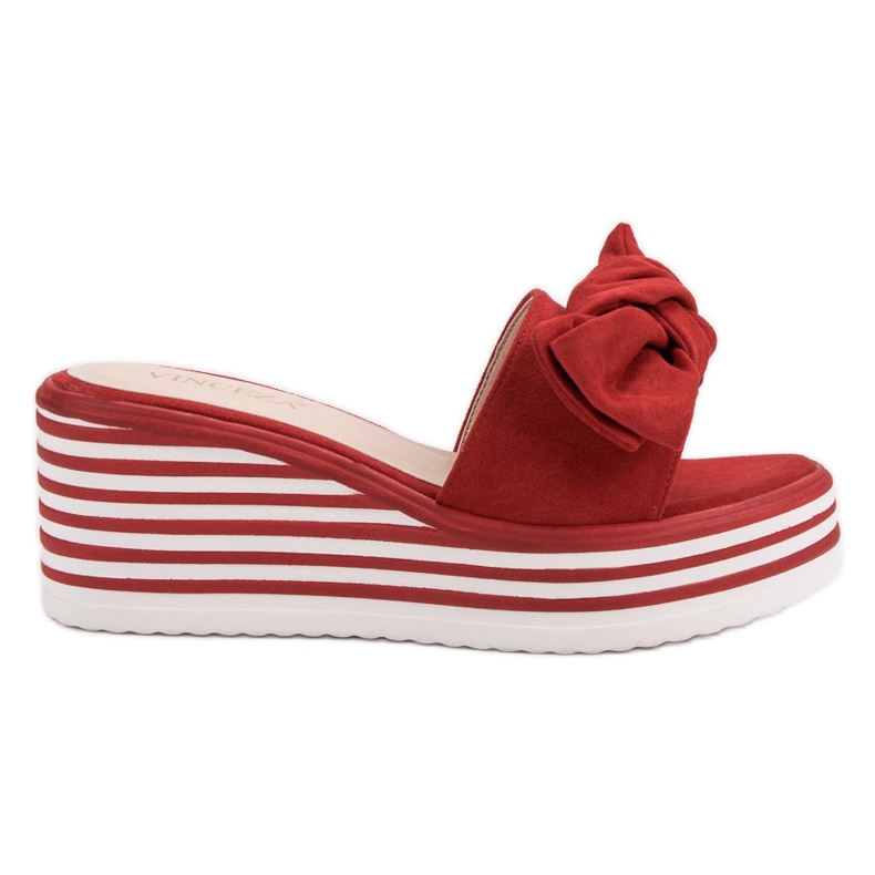 Rote VINCEZA Keilpantoffeln