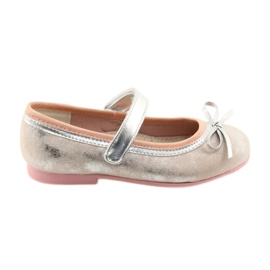 Ballerinas mit Schleife von American Club GC18 grau rosa