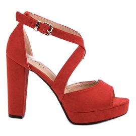 Seastar Wildledersandalen auf der Plattform rot