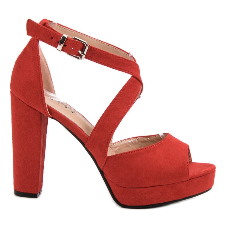 Seastar Wildledersandalen auf der Plattform rot