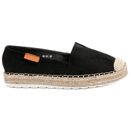 Espadrilles aus schwarzem Wildleder