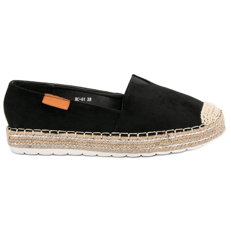 Espadrilles aus schwarzem Wildleder