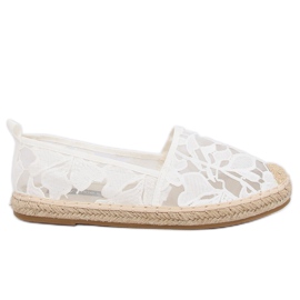 Weiße durchbrochene Espadrilles 68-130 Weiß