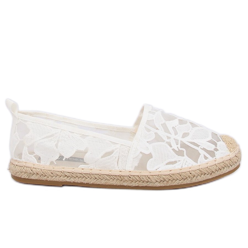 Weiße durchbrochene Espadrilles 68-130 Weiß