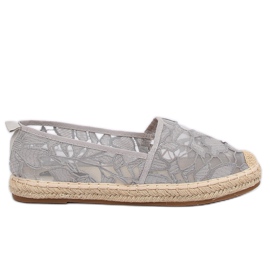 Grau durchbrochene Espadrilles 68-130 Grau