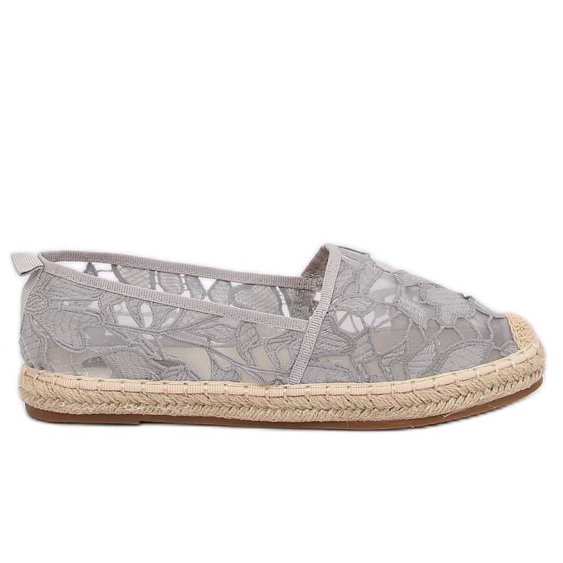 Grau durchbrochene Espadrilles 68-130 Grau