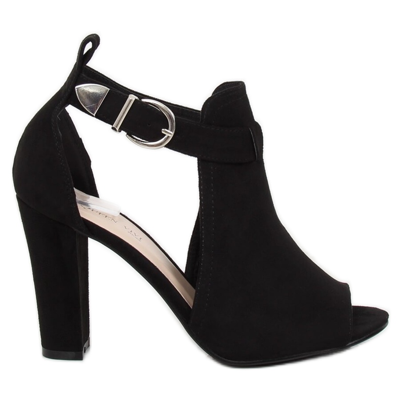 Pumps mit offenem Finger schwarz 368-2 Schwarz