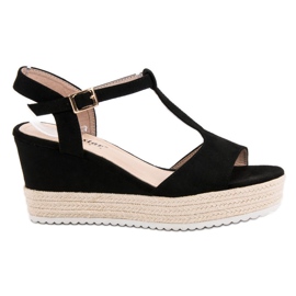 Seastar Schwarze Espadrilles-Sandalen