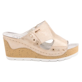 VINCEZA Keilsandalen golden